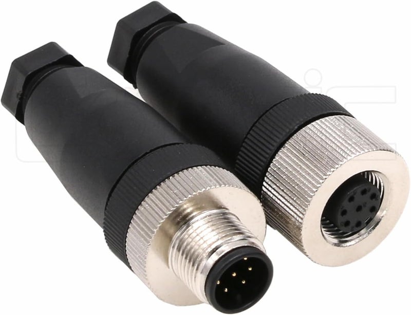 Eonvic M12 8 Pin Male & Female A Code Sensor Aviation Plug Industrial Circular Connector Waterproof IP67 12mm Connector Plug Cable Adapter - Image 1